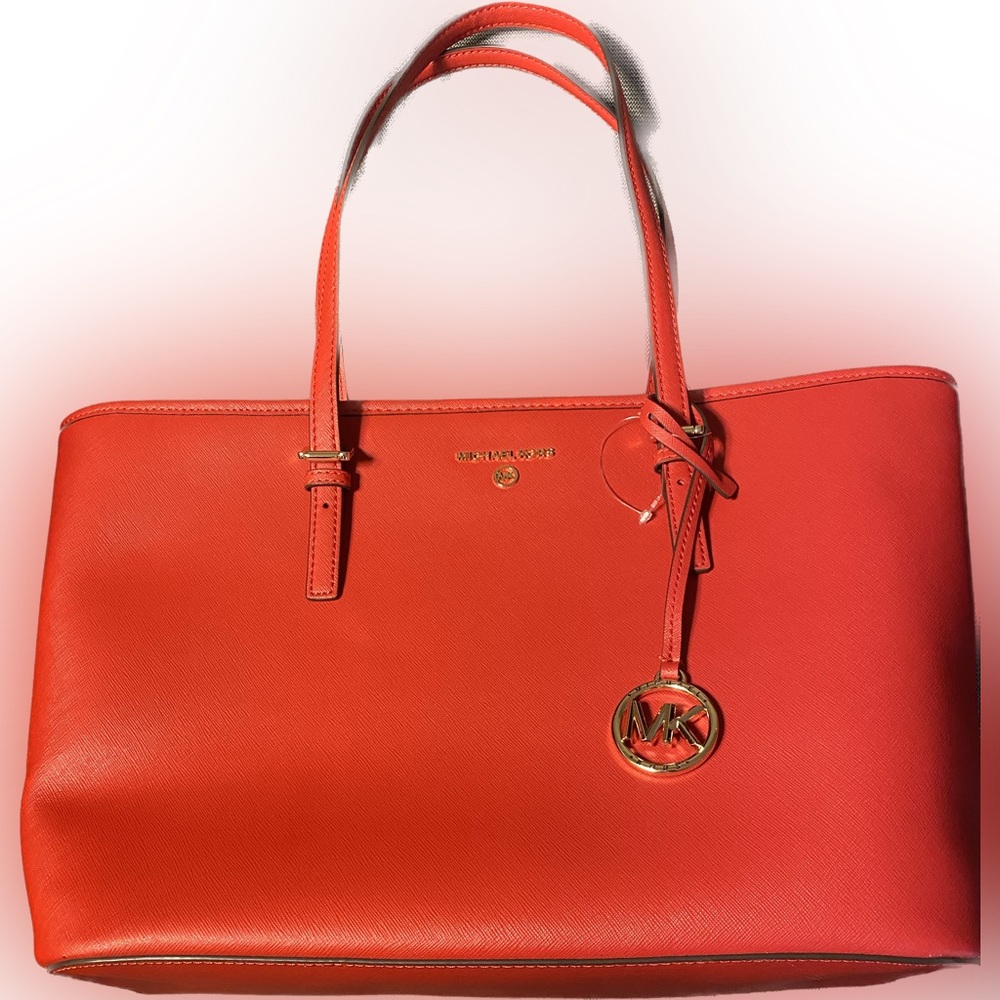 MICHAEL KORS- JET SET CHARM - TZ TOTE- FLAME- NEW WITH TAGS